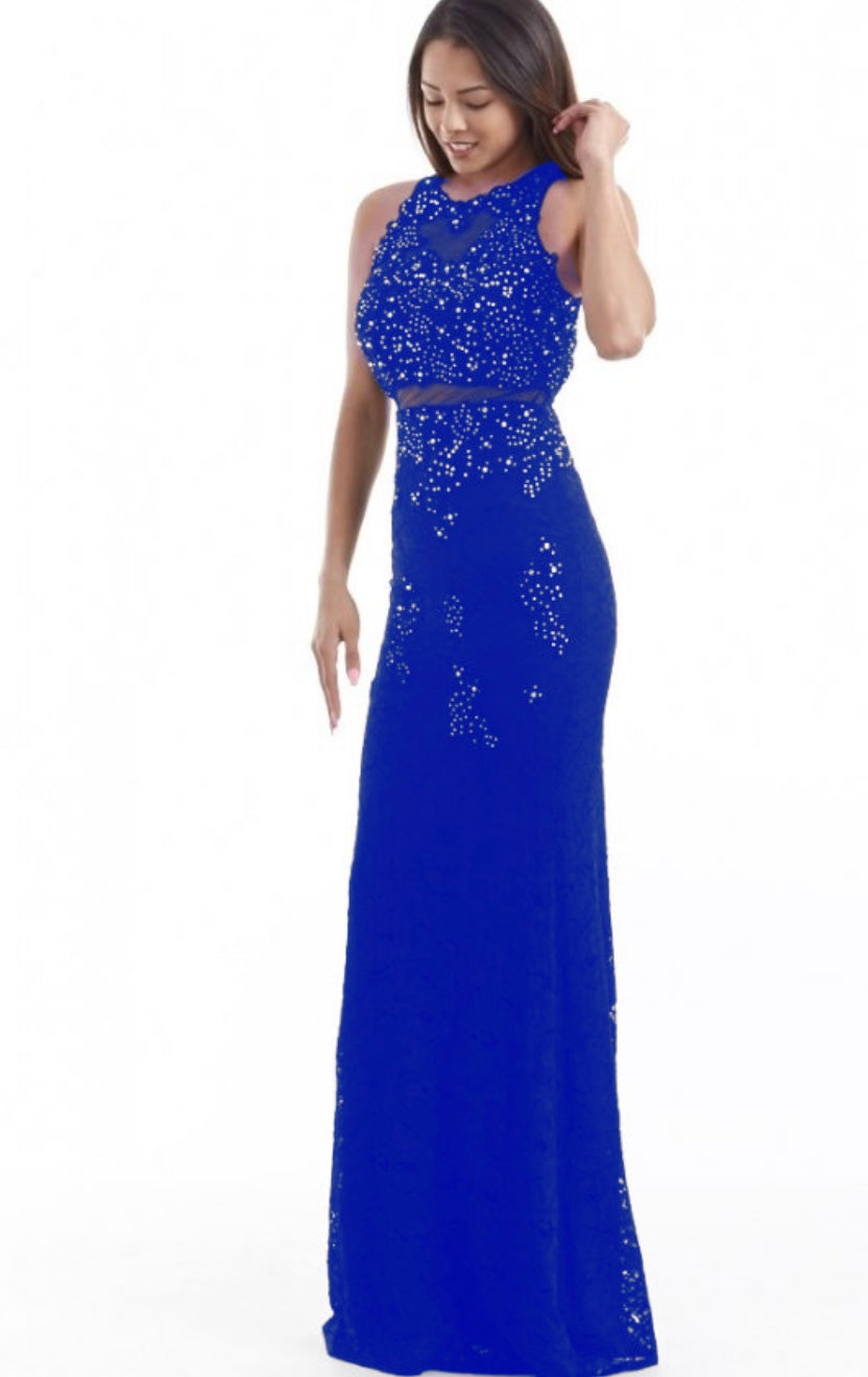 Chicas CR4225 Prom Black Mermaid Illusion Floor-Length Lace Dress