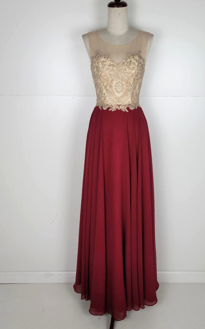Chicas C3320 Evening Navy A-Line Sweetheart Floor-Length Chiffon Dress