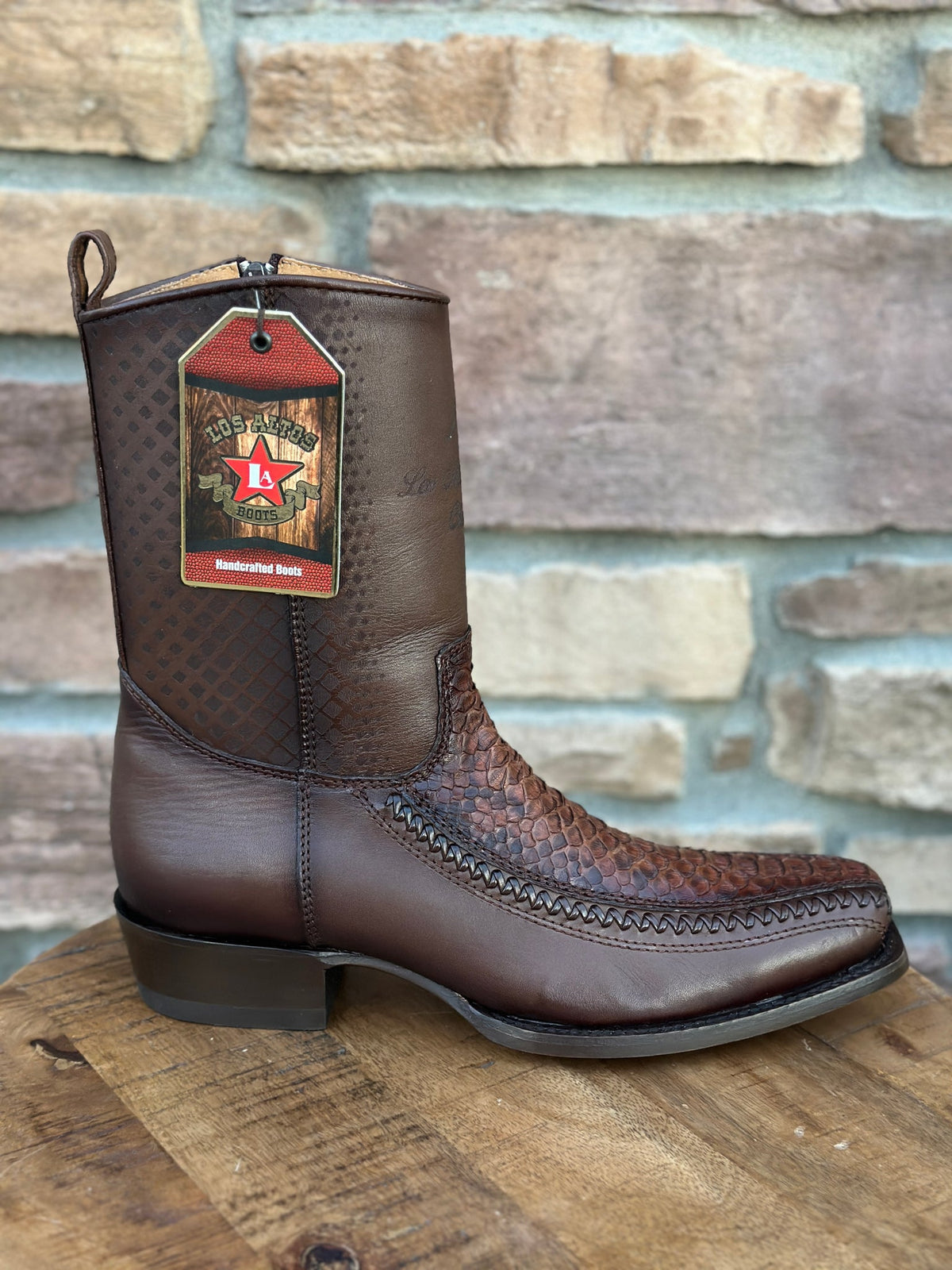 Men's Los Altos Boots Python 7X Toe Porto Brown