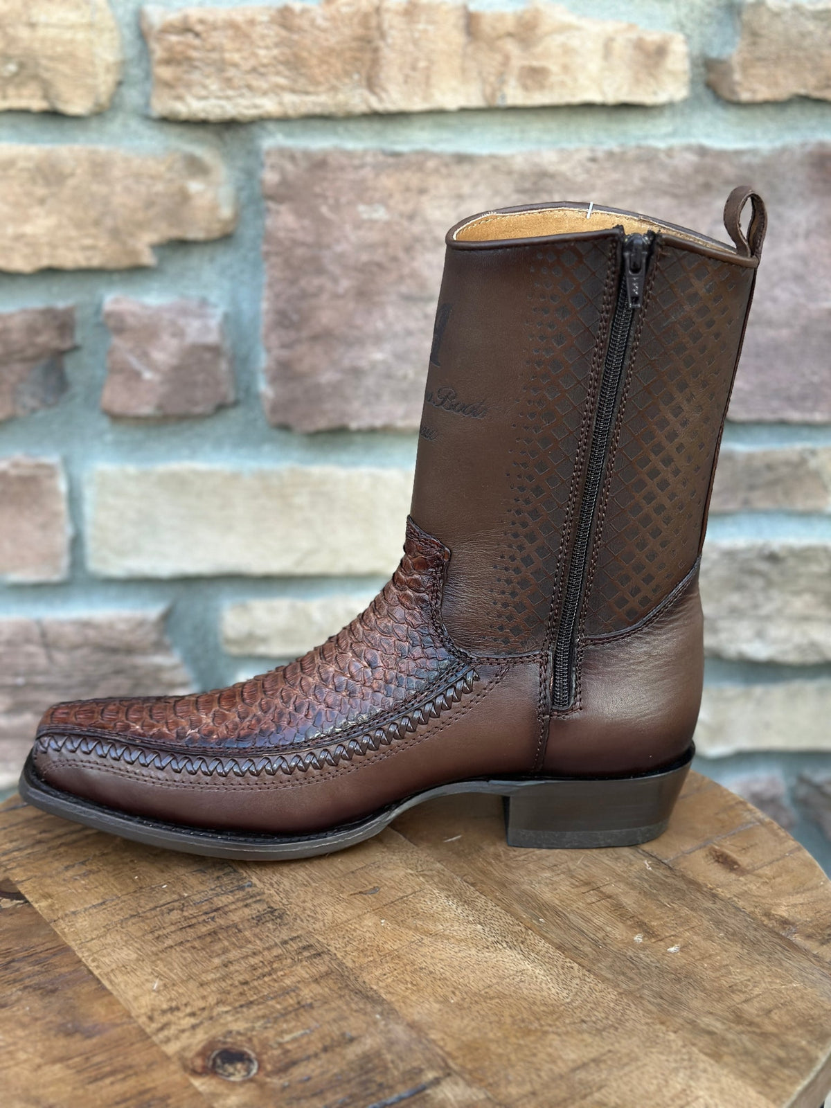 Men's Los Altos Boots Python 7X Toe Porto Brown