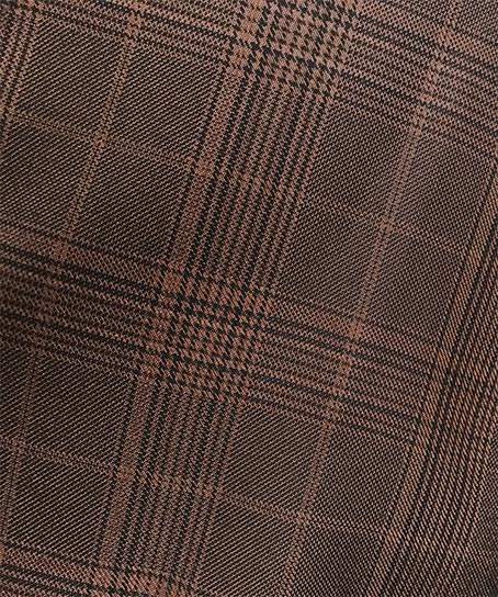 Alexander Collection - Tan Double Breasted 2 Piece Suit Regular Fit Glen Plaid