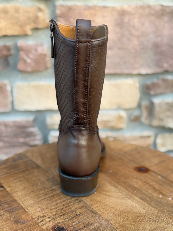 Men's Los Altos Ostrich 7X Toe Ankle Boots Brown