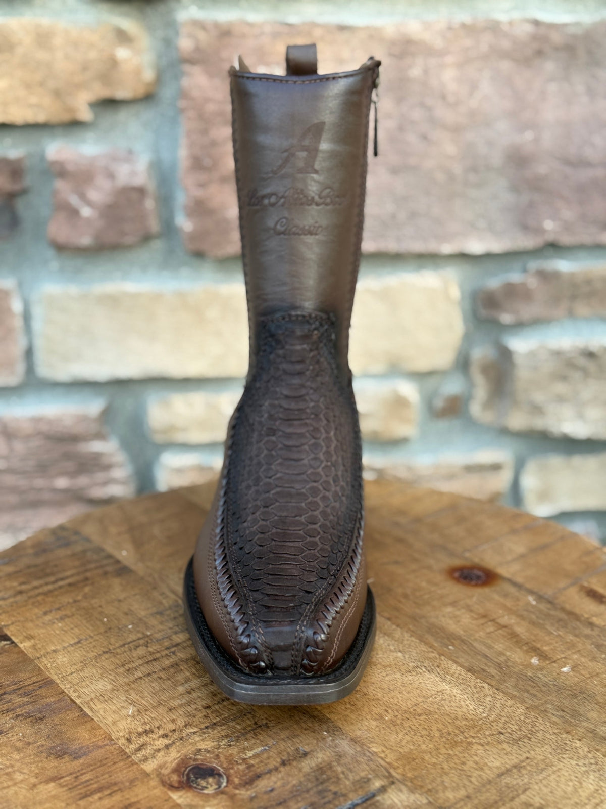 Men's Los Altos Python 7X Toe Ankle Boots Matte Brown