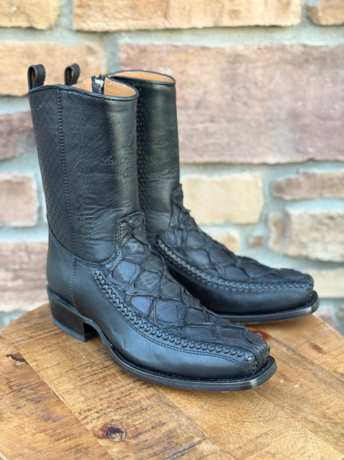 Men's Los Altos Piraruccu Fish 7X Toe Ankle Boots Matte Black
