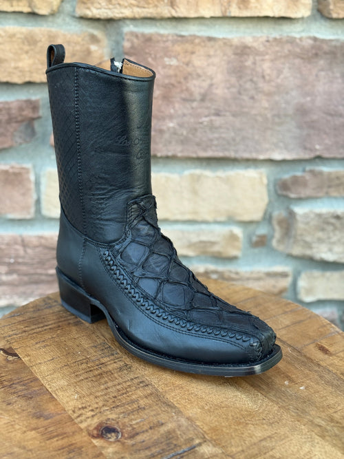Men's Los Altos Piraruccu Fish 7X Toe Ankle Boots Matte Black