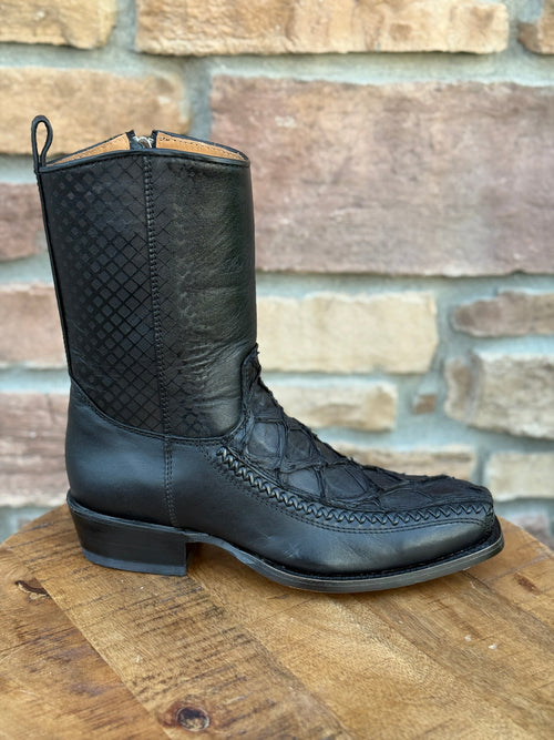 Men's Los Altos Piraruccu Fish 7X Toe Ankle Boots Matte Black