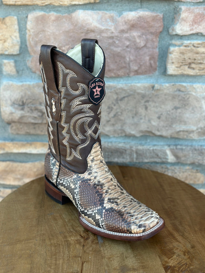 Los Altos Python Oryx Wide Square Toe Boots