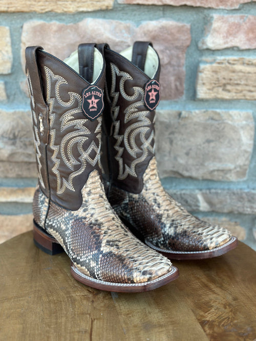 Los Altos Python Oryx Wide Square Toe Boots