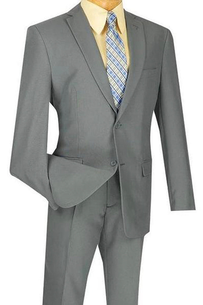 Mens 2 Button Slim Fit Poplin Suit in Burgundy by Vinci
