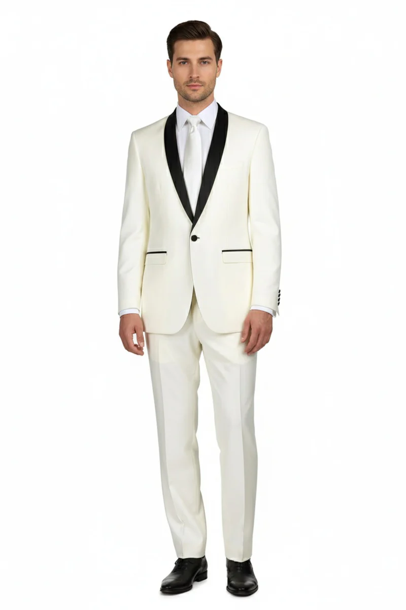 Ivory Vinci 1-Button Shawl Tuxedo