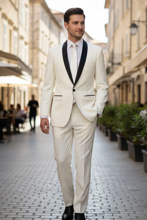 Ivory Vinci 1-Button Shawl Tuxedo
