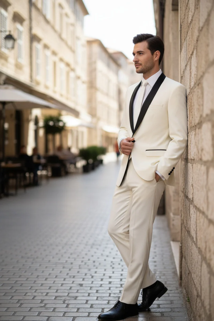Ivory Vinci 1-Button Shawl Tuxedo