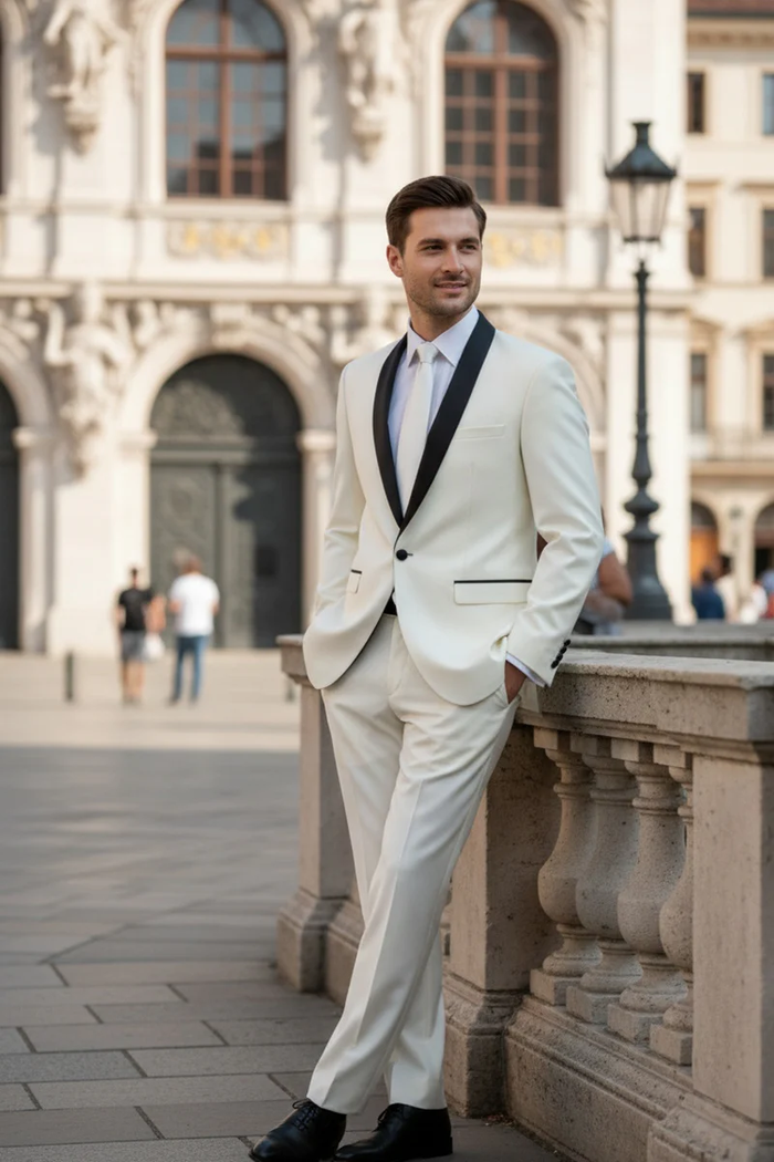 Ivory Vinci 1-Button Shawl Tuxedo