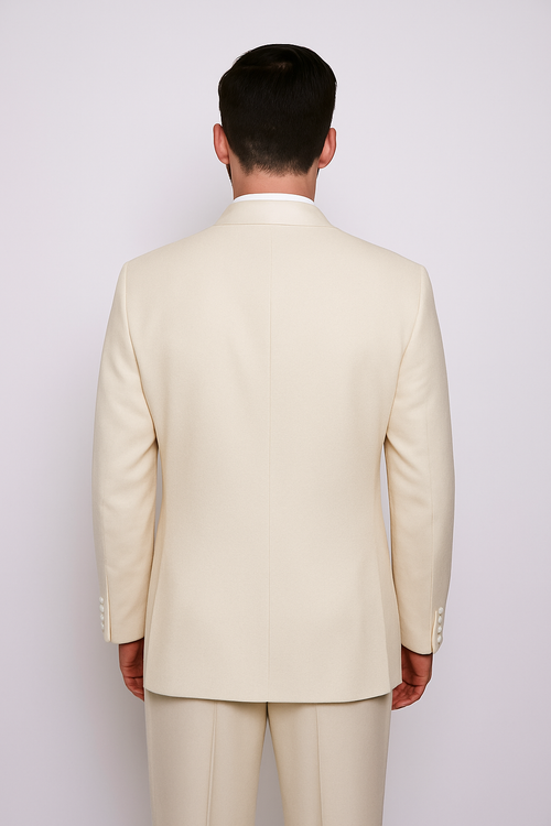Men'S Dress Formal Ivory ~ Cream ~ Off White Dinner Jacket ~ Fashion Tuxedo For Men ~ Blazer ~ Sport 1 Button Peak Lapel by Men'sUSA