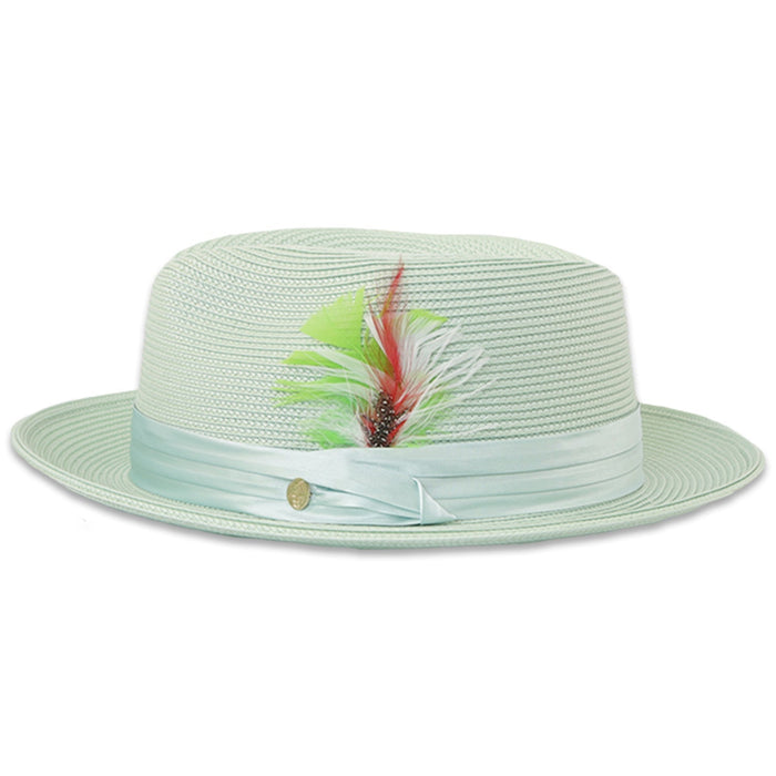 Tapa Crushable Straw Hat Fedora in Jade by Ferrecci USA