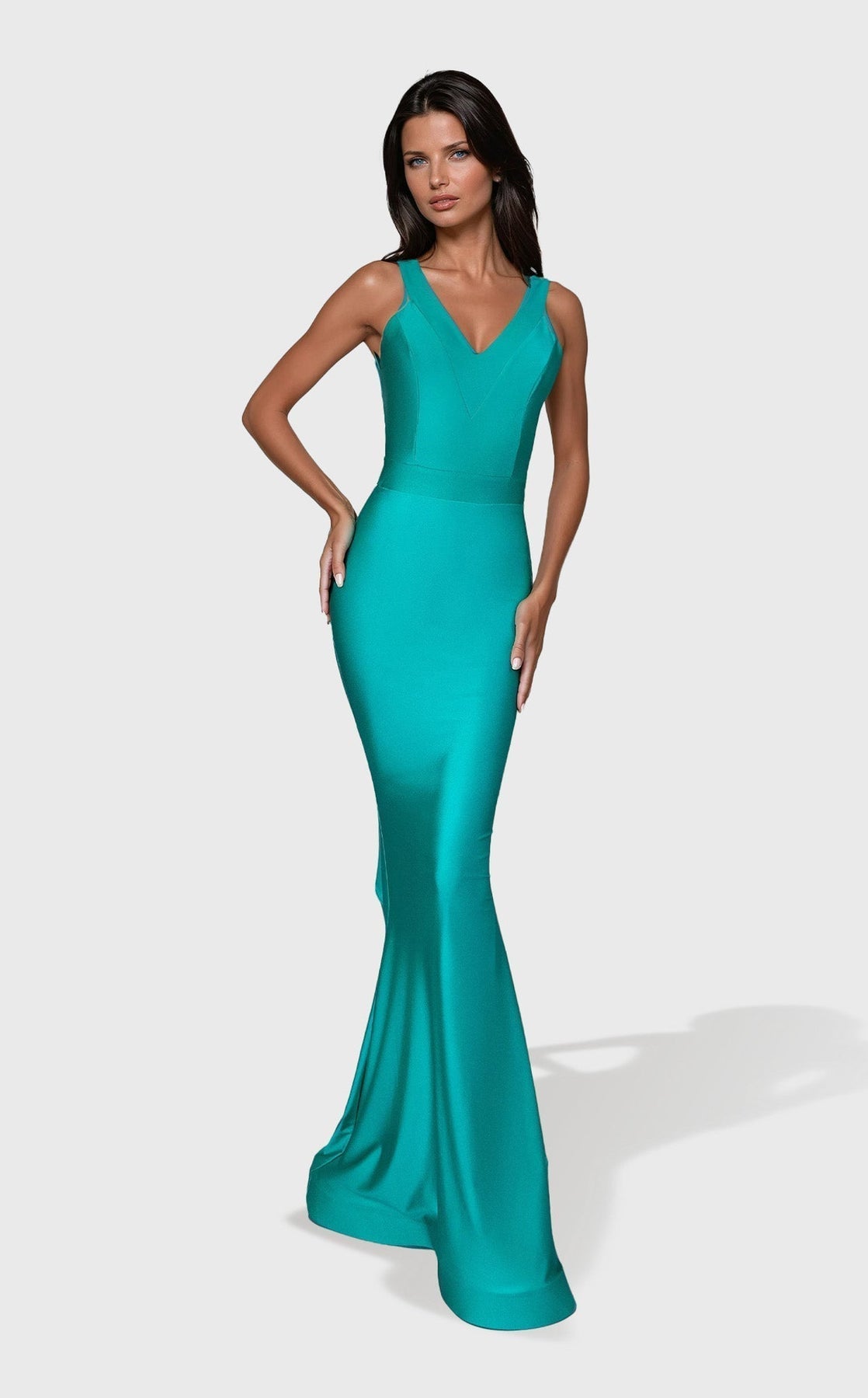 Jessica Angel JA2654 V-Neck Fitted Formal Floor-Length Evening Dress