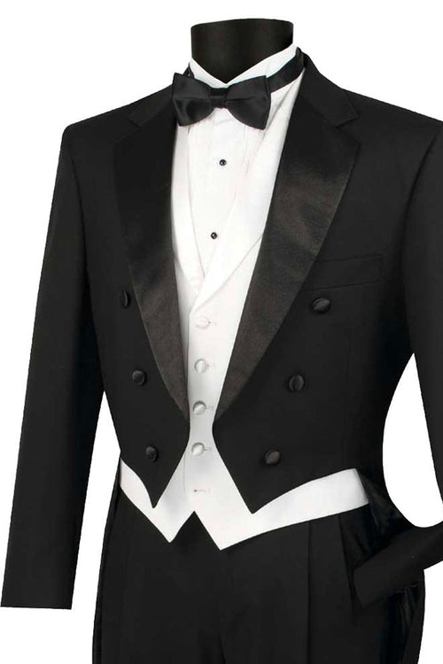 Mens Classic Contrast Notch Tuxedo in White by Vinci