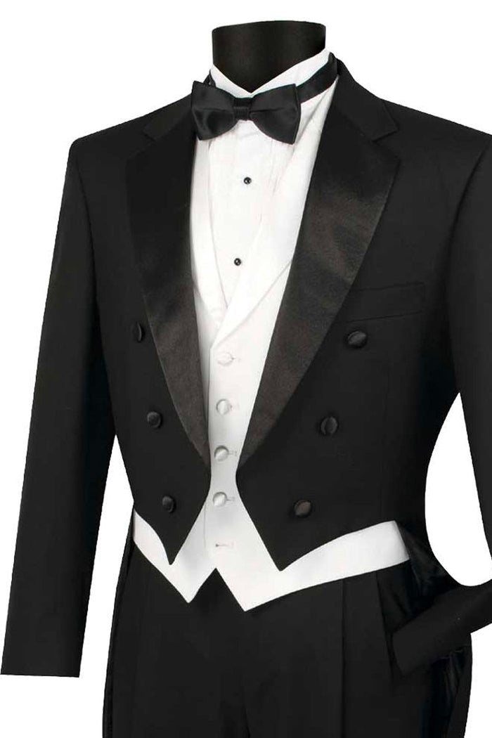 Mens Classic Contrast Notch Tuxedo in White by Vinci