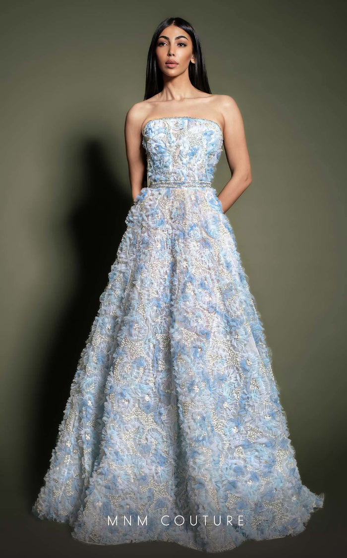 MNM Couture K4197 Blue Timeless Evening Gown