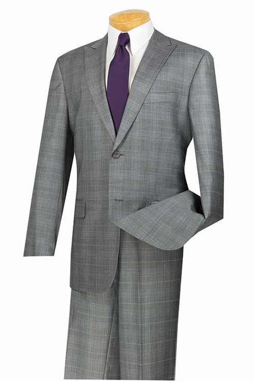 Mens Modern Fit 2 Button No Pleated Flat Front Pants Pinstripe Suit in Toffee by Vinci