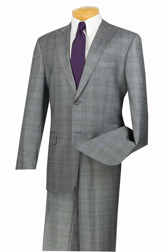 Mens Modern Fit 2 Button No Pleated Flat Front Pants Pinstripe Suit in Toffee by Vinci