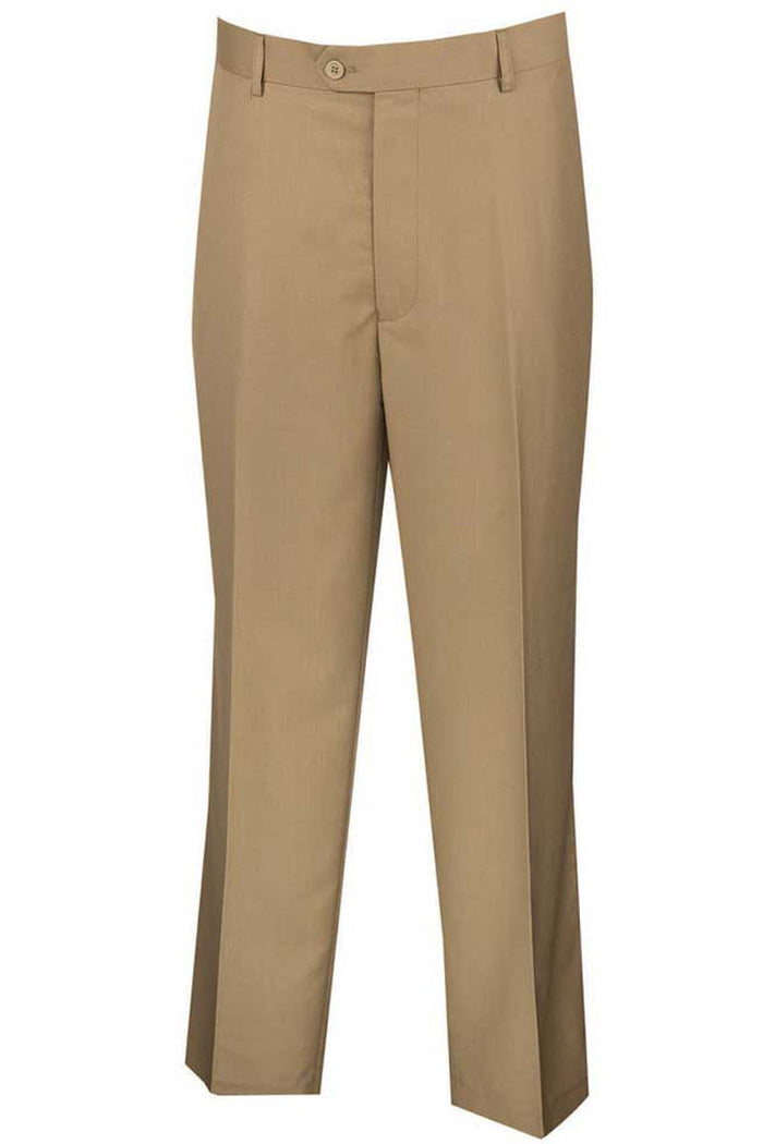 Mens Modern Fit Flat Front Dress Slacks in Grey by Vinci
