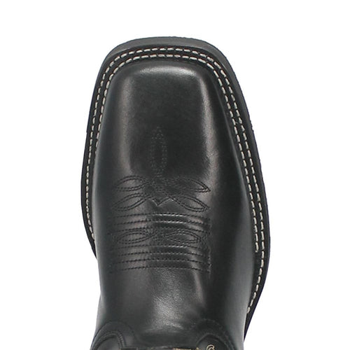 Laredo Kane Black Leather Broad Square Toe Boots for Men