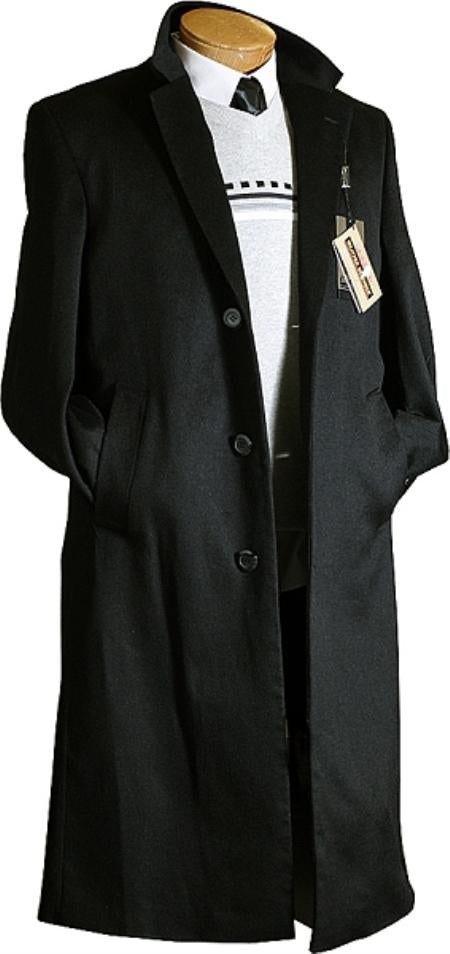 Mens Topcoat Mens Overcoat Men's Dress Coat Long Wool Winter Dress Knee Length Coat Men's Black Long Style Wool / Overcoat USA Men's Outlet