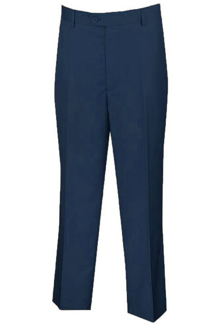 Mens Modern Fit Flat Front Dress Slacks in Khaki by Vinci