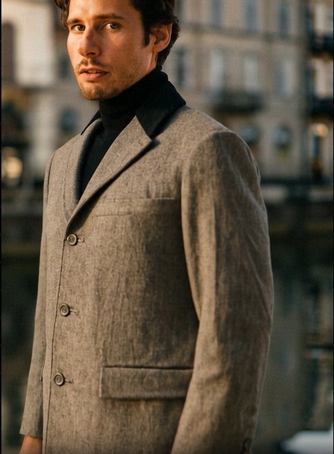 Herringbone Wool & Cashmere Chesterfield Overcoat by AlbertoNardoniStore