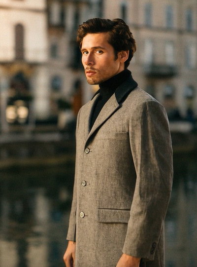 Herringbone Wool & Cashmere Chesterfield Overcoat by AlbertoNardoniStore