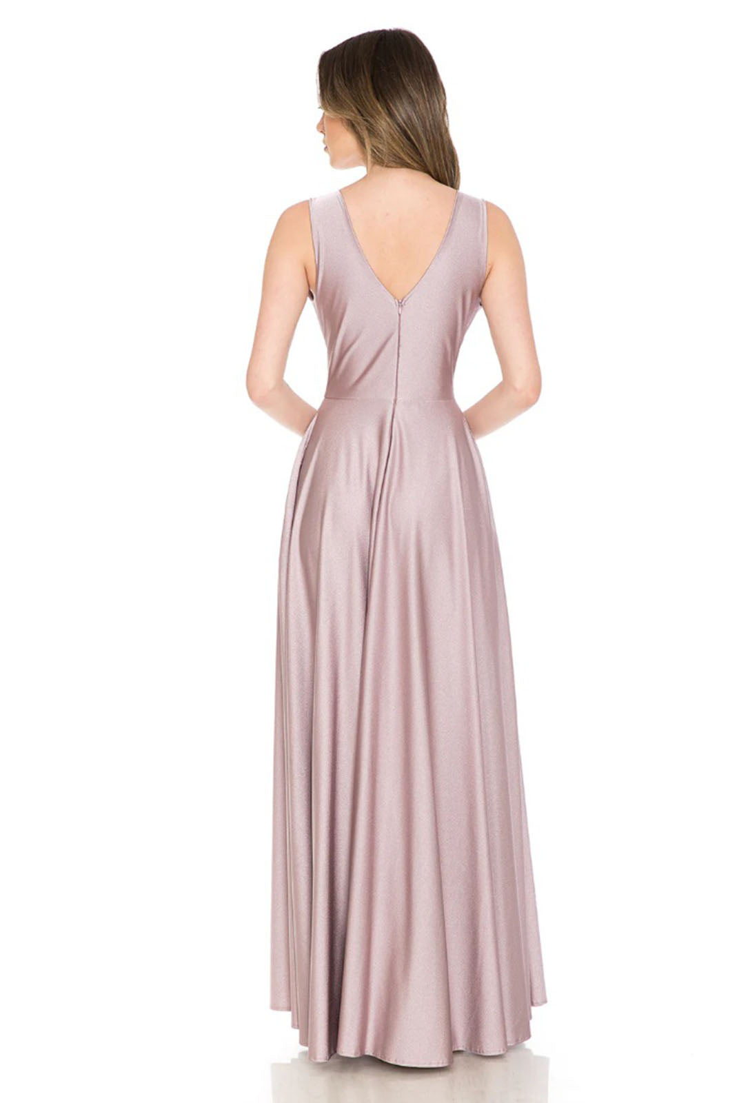Lenovia 5232 Sleeveless Flared Simple Side Pocket Bridesmaids Dress