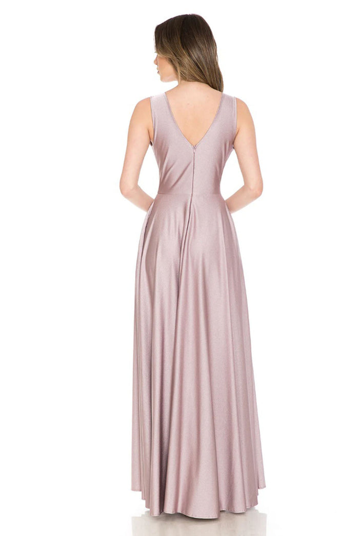 Lenovia 5232 Sleeveless Flared Simple Side Pocket Bridesmaids Dress