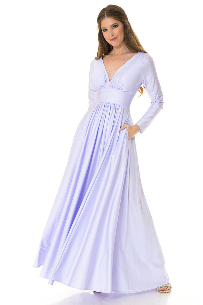 Mother Of The Bride Dress Stretchy Long Sleeve Formal Gown