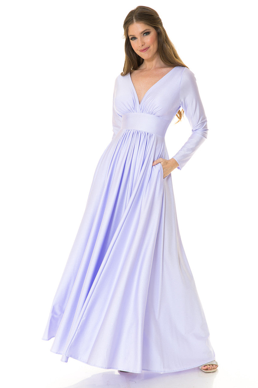 Mother Of The Bride Dress Stretchy Long Sleeve Formal Gown
