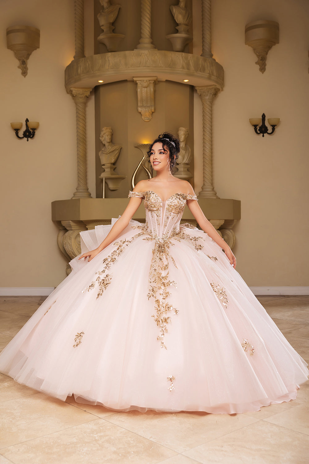 Quinceanera Dress Sweetheart Ruffles Sequin Prom Gown Germoso vestido - Vestidos de 15 años LK272