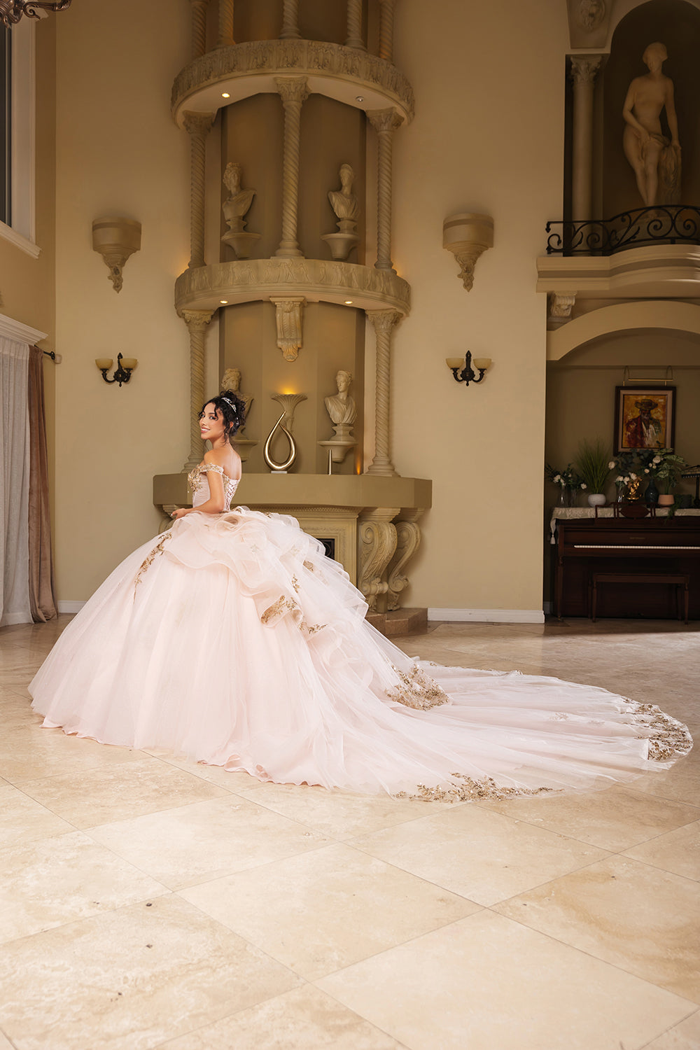 Quinceanera Dress Sweetheart Ruffles Sequin Prom Gown Germoso vestido - Vestidos de 15 años LK272