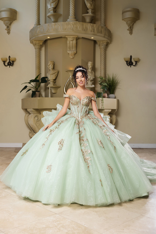 Quinceanera Dress Sweetheart Ruffles Sequin Prom Gown Germoso vestido - Vestidos de 15 años LK272