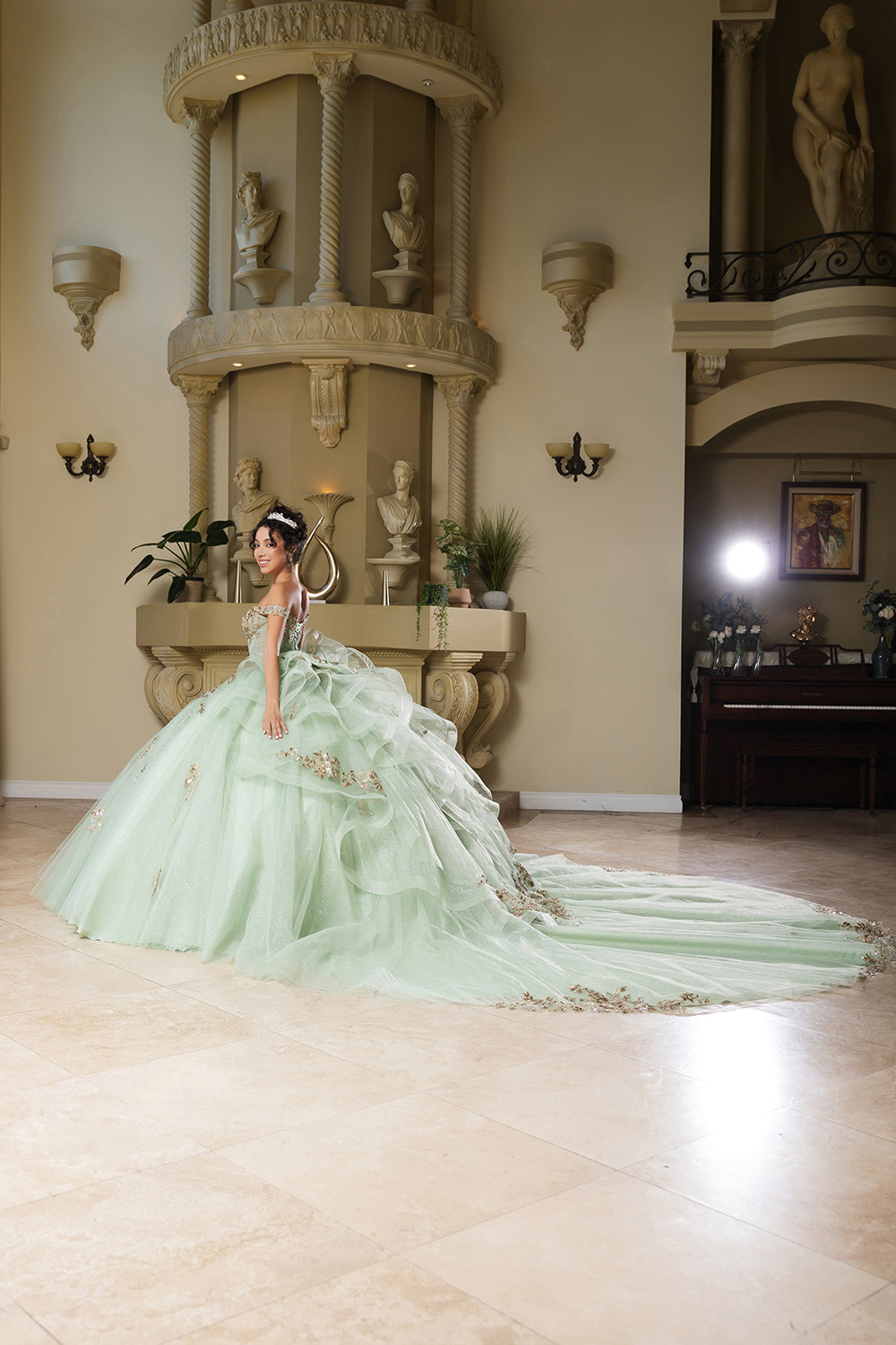 Quinceanera Dress Sweetheart Ruffles Sequin Prom Gown Germoso vestido - Vestidos de 15 años LK272