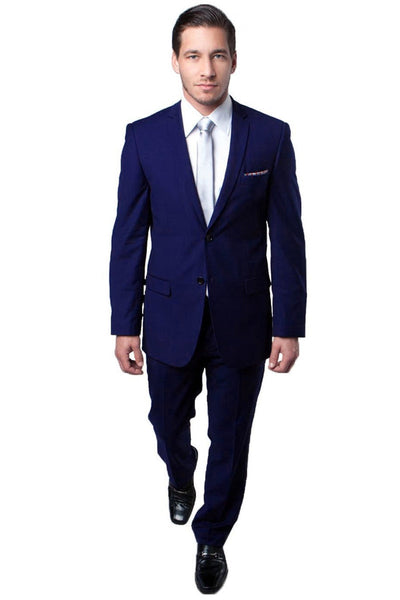 Men's Navy Slim Fit Wedding Suit by Tazio Suits