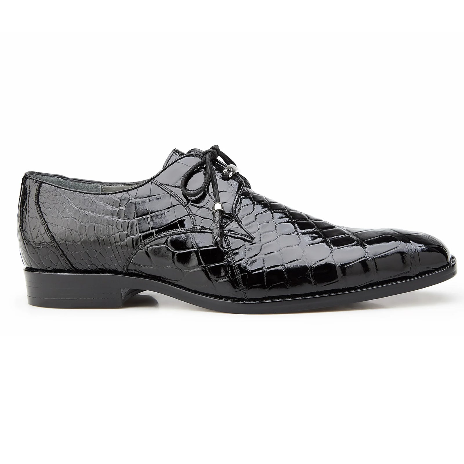 Men's Belvedere Lago Plain Toe American Alligator Dress Shoe in Black – SuitUSA
