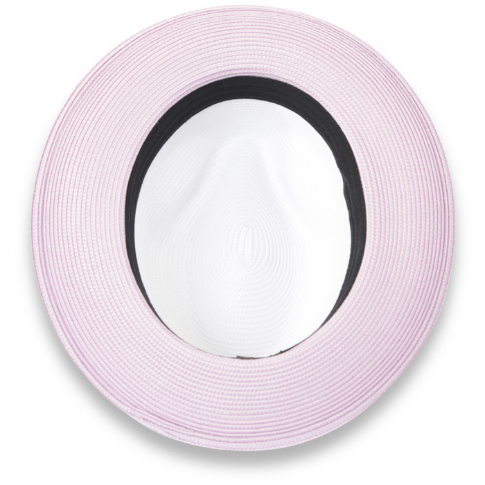 Tapa Crushable Straw Hat Fedora in Two Tone Lavender-White by Ferrecci USA