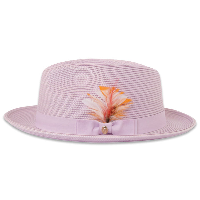 Tapa Crushable Straw Hat Fedora in Lavender by Ferrecci USA