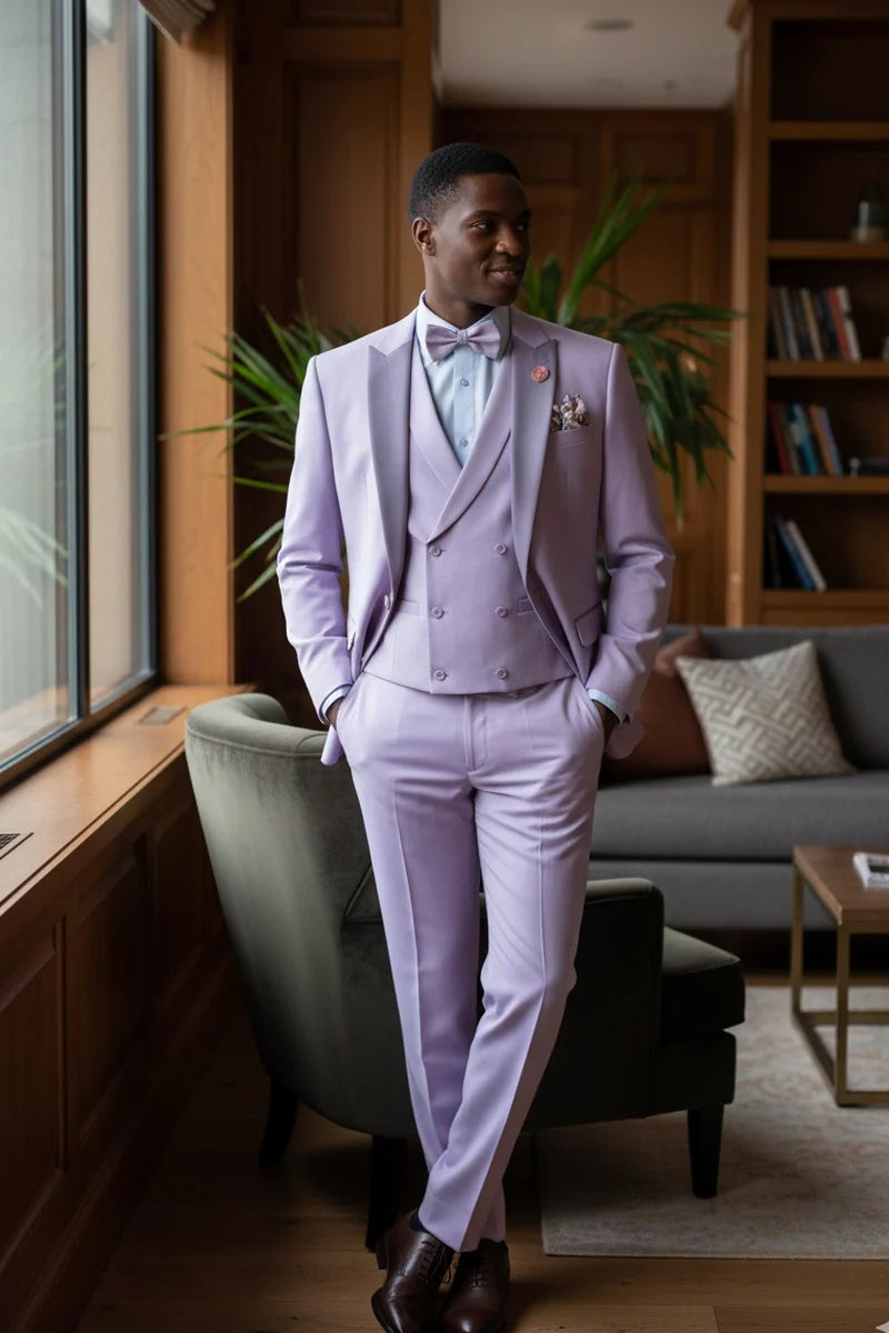 Lavender 1-Button Peak Tuxedo