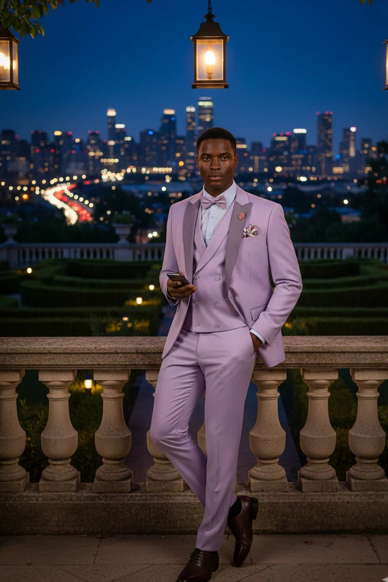 Lavender 1-Button Peak Tuxedo