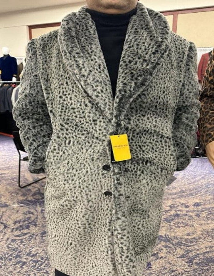 Vintage 1920s Gangster Pimp Coat - Full Length Leopard Faux Fur Style by USA Men's Outlet
