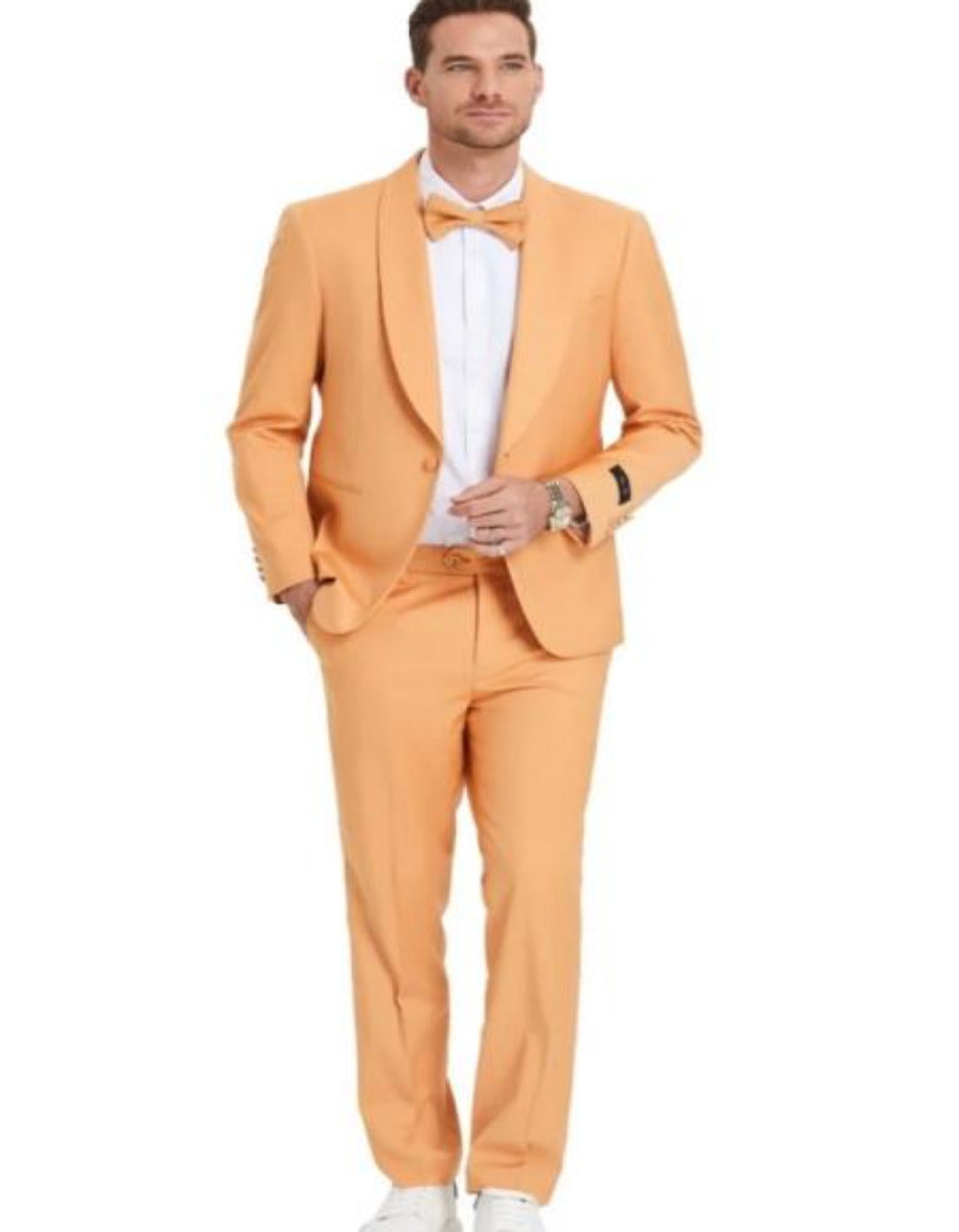 Prom Suit - Light Orange Prom Tuxedo - Summer Slim Fit Suits