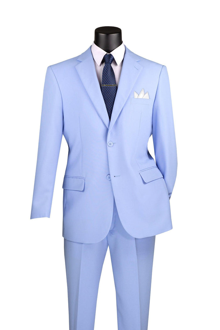 Light Blue Regular Fit 2 Piece Suit by Vinci