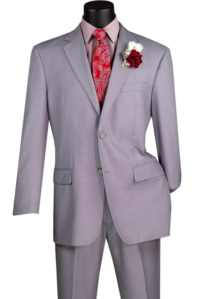 Light Gray Regular Fit Two Piece Suit by Vinci