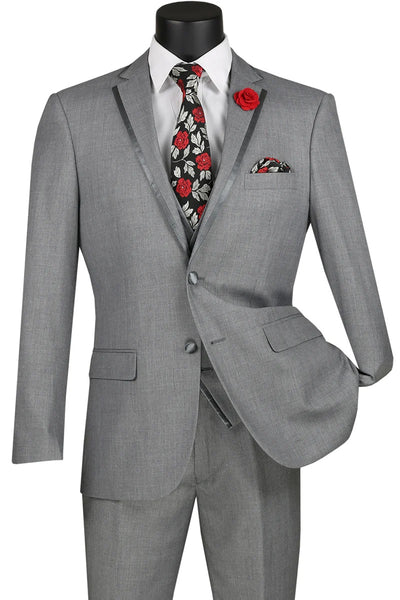 Light Grey Vinci 2-Button Notch Tuxedo